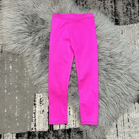 Frenchie Other - Frenchie Bright Metallic Girls Pink Leggings Size 8Y Ankle Length.